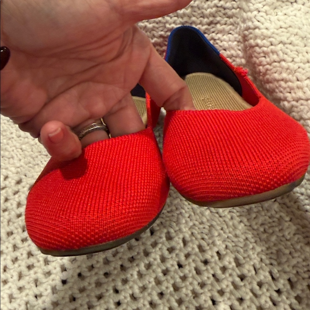 Rothy's Womens 6W  Bold Red and Blue Flats - Picture 8 of 9